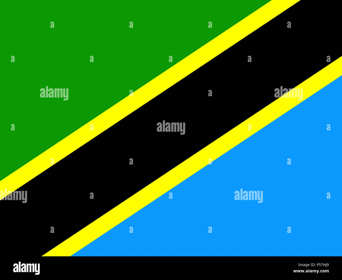 Drapeau national officiel de la République-Unie de Tanzanie, Tanzanie Banque D'Images