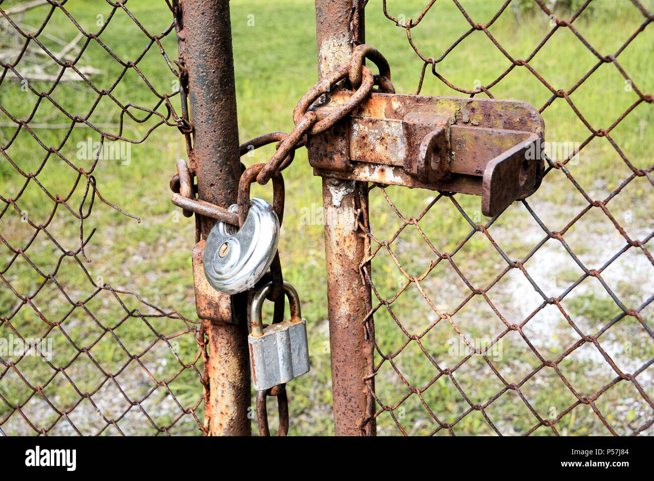 Sur une clôture cadenas Banque D'Images