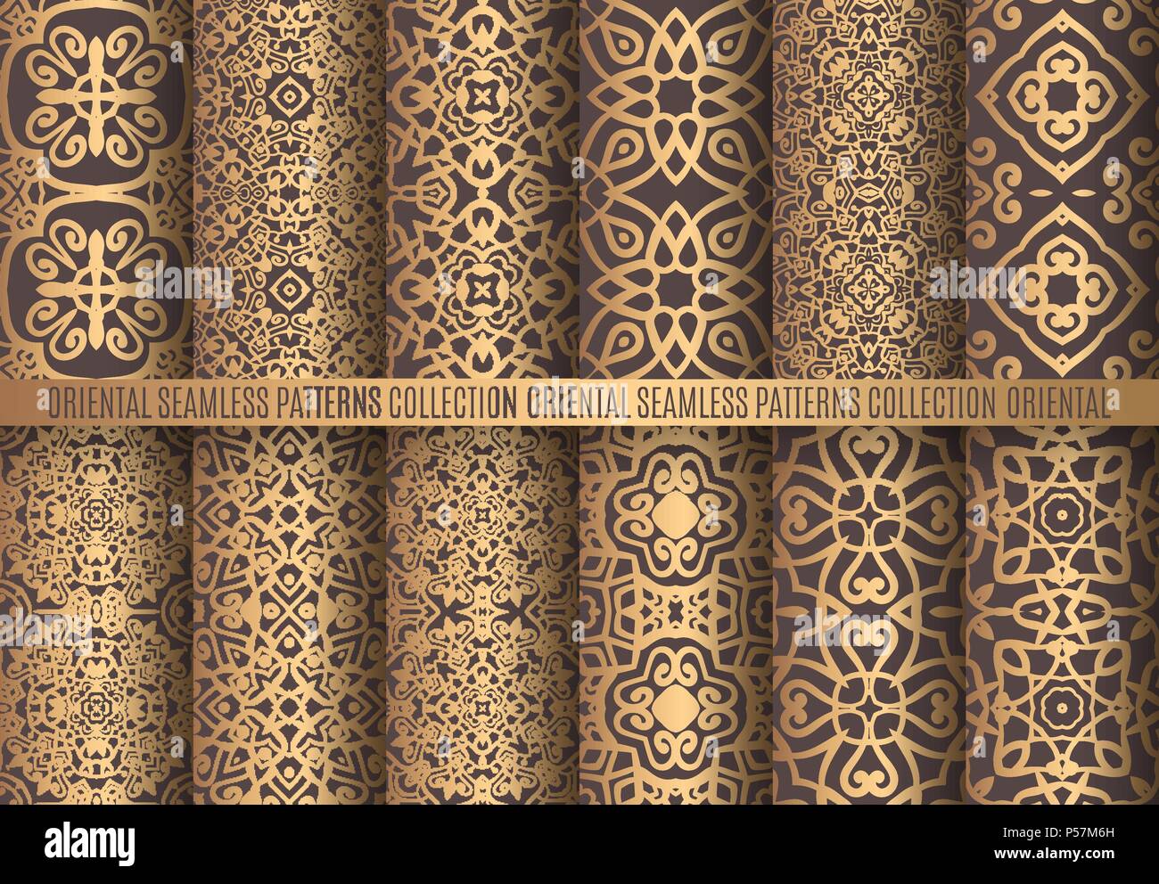 L'arabesque modèle d'or Illustration de Vecteur