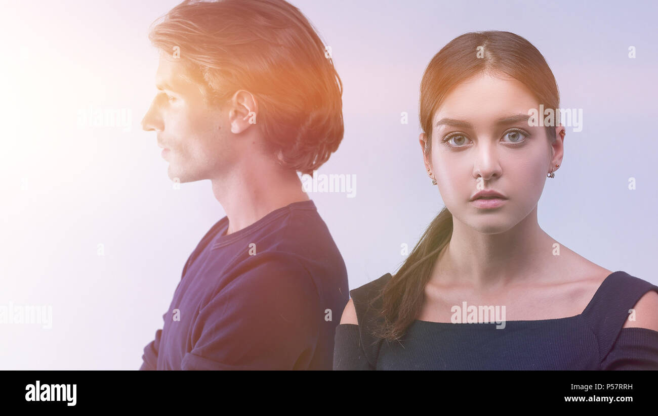Libre.conflictuale jeune couple.le concept de la relation. Banque D'Images