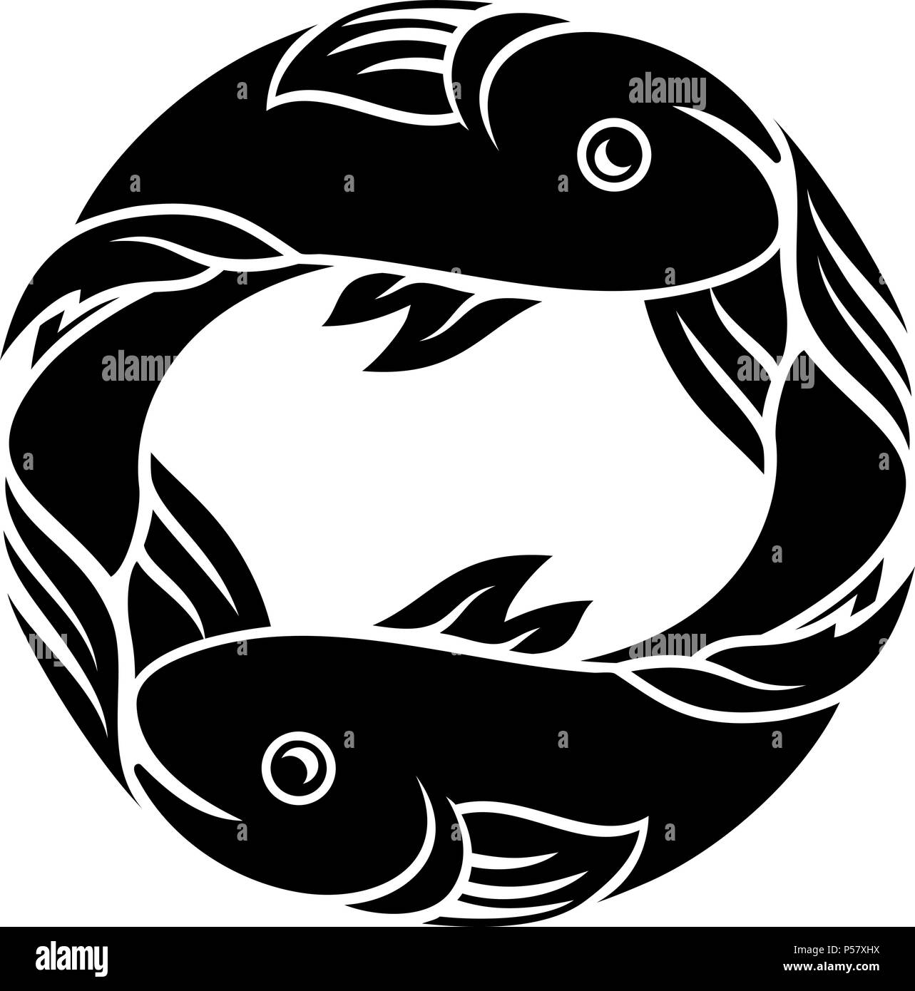 Poissons Poissons Horoscope Astrologie signe du Zodiaque Illustration de Vecteur