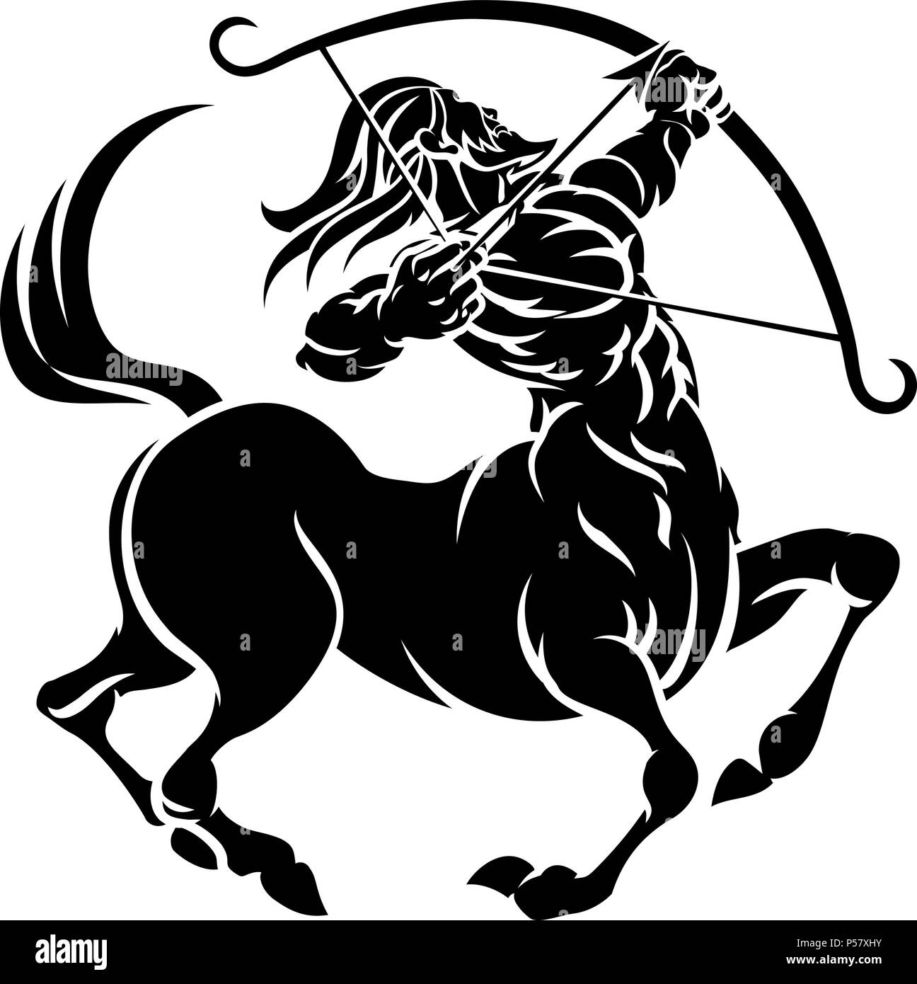 Centaur Archer Sagittaire signe du Zodiaque Illustration de Vecteur