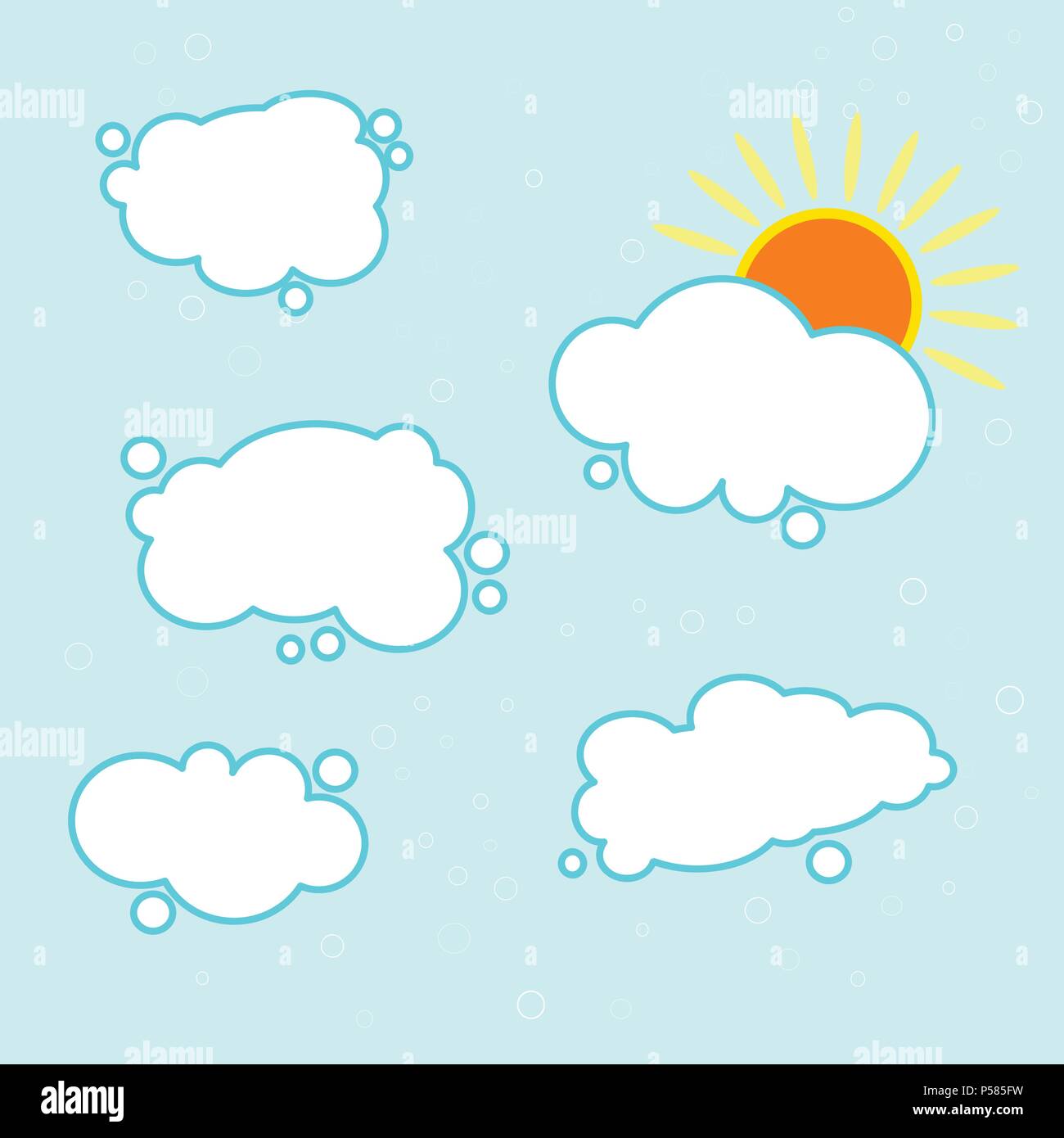 Transparente Motif Bebe Ensoleillee Sur Fond Bleu Avec Des Nuages Du Soleil La Nouvelle Lune Et Les Etoiles Image Vectorielle Stock Alamy