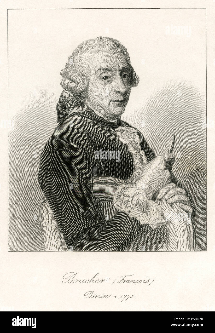 François Boucher (1703-1770), peintre et graveur, gravure, 1770 Banque D'Images