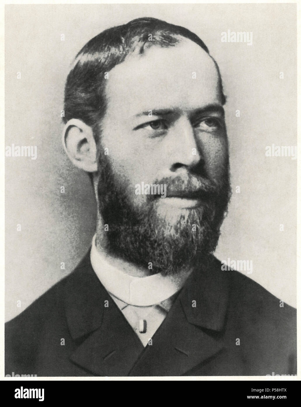 Heinrich Hertz (1857-94), physicien allemand, la preuve de l'existence d'ondes électromagnétiques, de la tête et des épaules, Portrait, 1890 Banque D'Images
