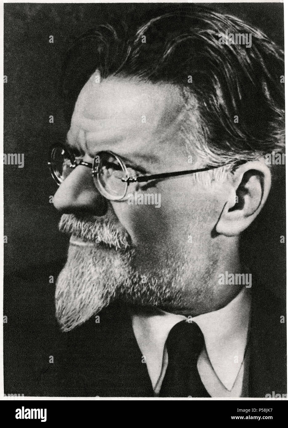 Mikhaïl Ivanovitch Kalinine (1875-1946), homme politique soviétique et Président du Présidium du Soviet suprême de l'Union soviétique, Portrait Banque D'Images