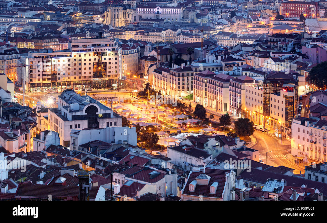 Vue aérienne de Lisbonne, Portugal Banque D'Images