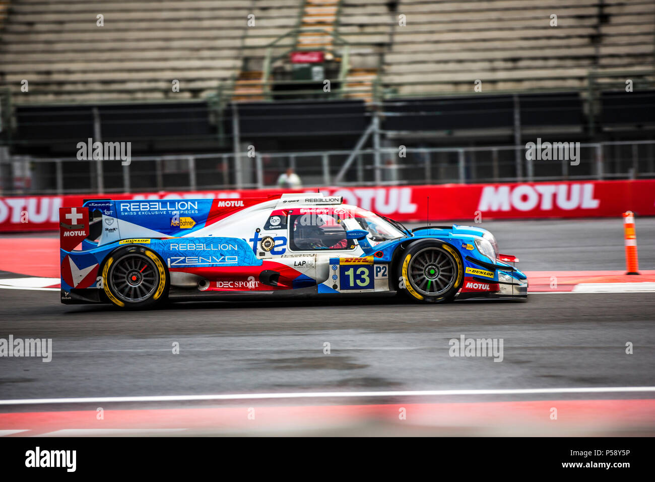 La ville de Mexico, Mexique - 01 septembre 2017 : Autodromo Hermanos Rodriguez. 6h00 du Mexique, la FIA WEC. Permis de rébellion VAILLANTE Mahtias David Heinemeier Hansson, bêche ou Nelson Piquet Jr, à la Oreca 07 Gibson, n° 13, tournant à la libre pratique I. Banque D'Images