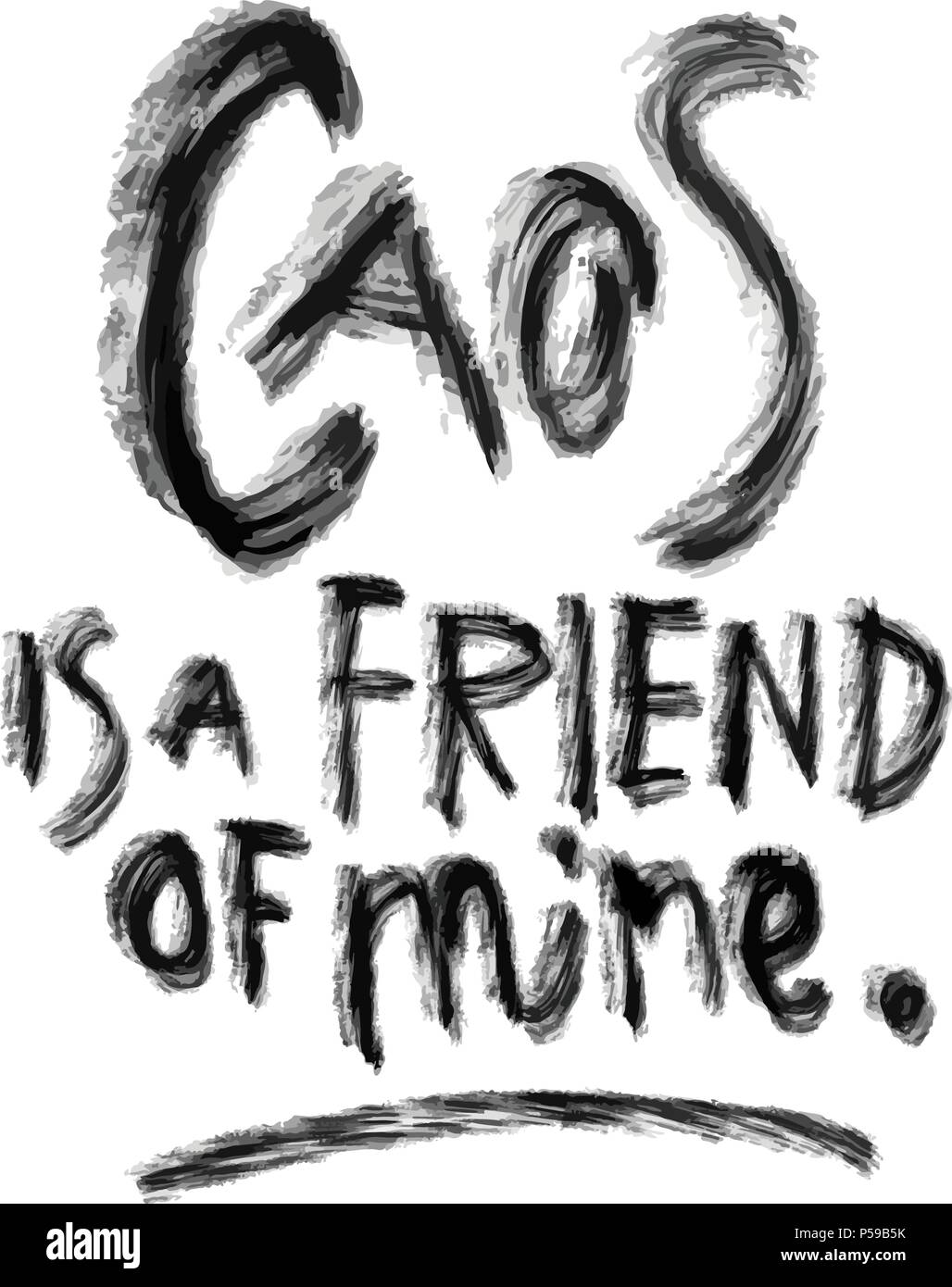 Caos est un de mes amis, lettrage dessiné à la main, élément du vecteur de conception d'impression de l'affiche Illustration de Vecteur Caos est un de mes amis, lettrage dessiné à la main, élément du vecteur de conception d'impression de l'affiche Illustration de Vecteur