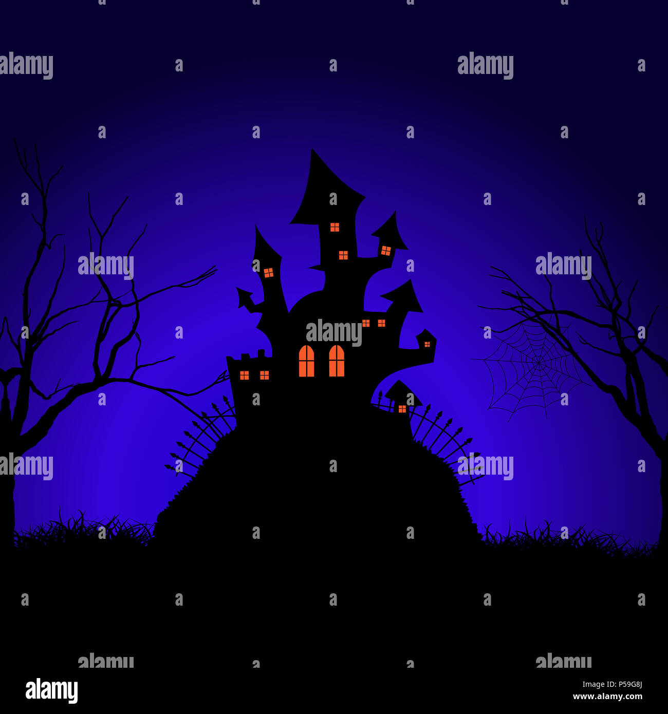 Arrière-plan avec Halloween spooky castle Banque D'Images