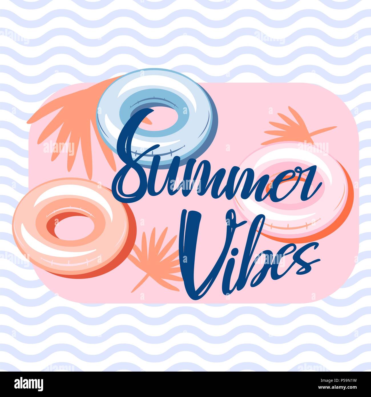 Summer vibes extérieure modèle de page design. Illustration de Vecteur