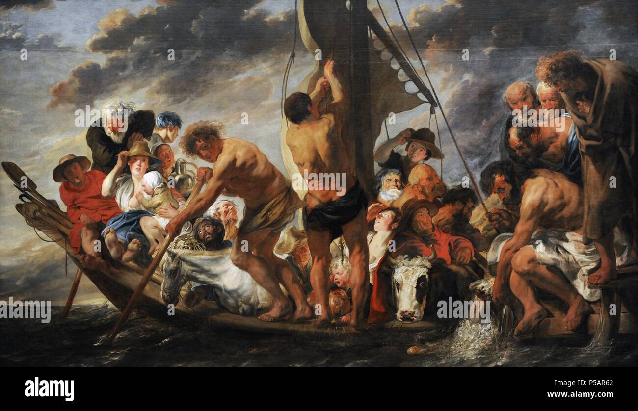 Jacob Jordaens (1593-1678). Peintre flamand. La recherche de la tribut ou le Ferry à Anvers, 1623. Musée national du Danemark. Copenhague. Le Danemark. Banque D'Images