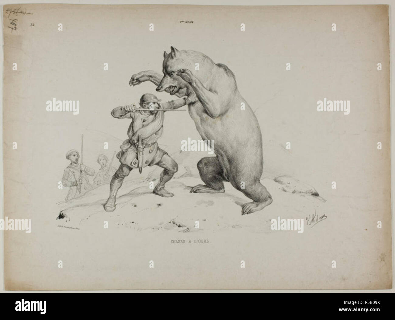 Victor ADAM (1801-1866) GRANDE LITHO SCENE CHASSE A COURRE