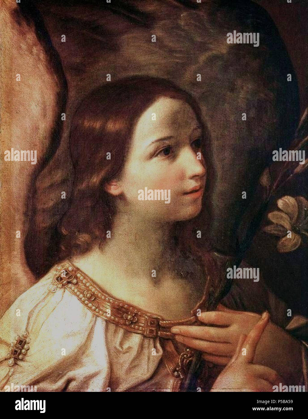 N/A. Anglais : Décoration de la reproduction de tableau de l'Ange de l'Annonciation, une peinture par Guido Reni. (Ange Gabriel) . Entre 1575 et 1642. Guido Reni (1575-1642) Noms alternatifs Guido Guido italien il Rhenus Description peintre, dessinateur et aquafortiste Date de naissance/décès 14 Novembre 1575 18 août 1642 Lieu de naissance/décès Calvenzano Bologna Bologna lieu de travail (1599-1600), Rome (1600-1602), Bologne (1603-1605), Rome (1605-1610), Bologne (1611-1612), Rome (1612), Bologne (1615-1616), Paris (1617-1621), Rome (1622-1629), Naples (1624-1626, 1640-1642) Pouvoir contro Banque D'Images