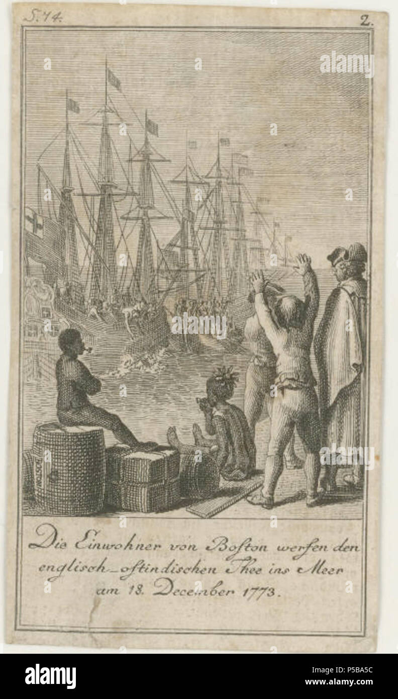 N/A. Anglais : Boston tea party de décembre 1773. À partir de : six scènes d'un douze-scène configurer description des événements de la Révolution américaine. Créateur : Daniel Chodowiecki Nickolaus 1. Creator 1 dates : 1726-1801. 1 rôle Créateur : graveur. Créateur : Source Sprengel, M.C. (Matthias Christian), 1746-1803. Source Titre : Allgemeines historisches Taschenbuch Abriss der neuen oder merkwürdigsten enthaltend Welt-Begebenheiten 1784 für die Geschichte der Revolution von NordAmerica. Lieu de publication Source : Berlin. Source : bey Haude und Spener. Source date : [1784]. 1784. Nickolaus Daniel Chodowiecki 2 Banque D'Images