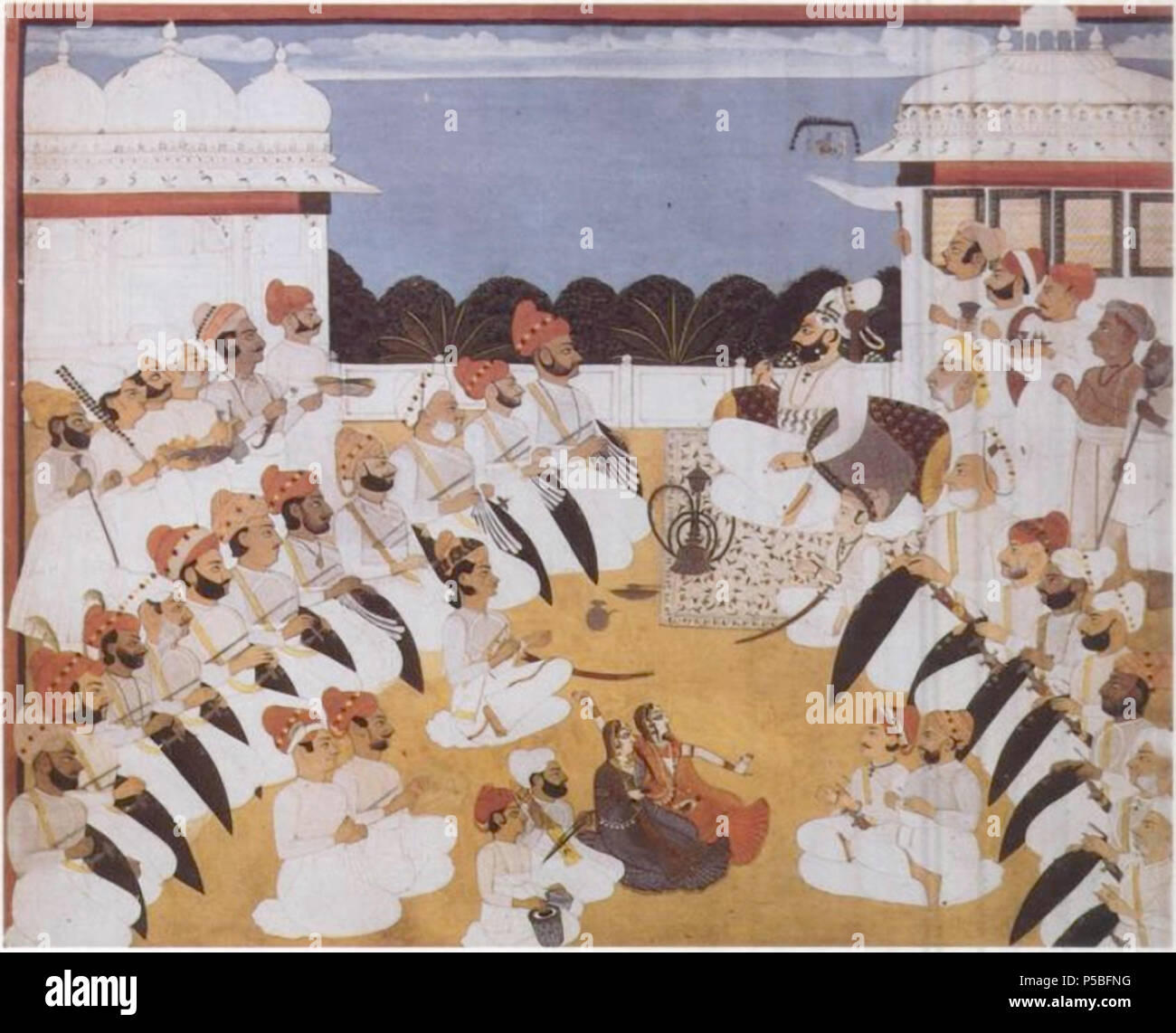 N/A. Anglais : peinture style Jodhpur Rajasthan (1800 A.D.) Dassehra Sahba. . Ce fichier n'est pas informations sur l'auteur. 415 Dassehra Sahba 1800 A.D. Rajasthan Banque D'Images