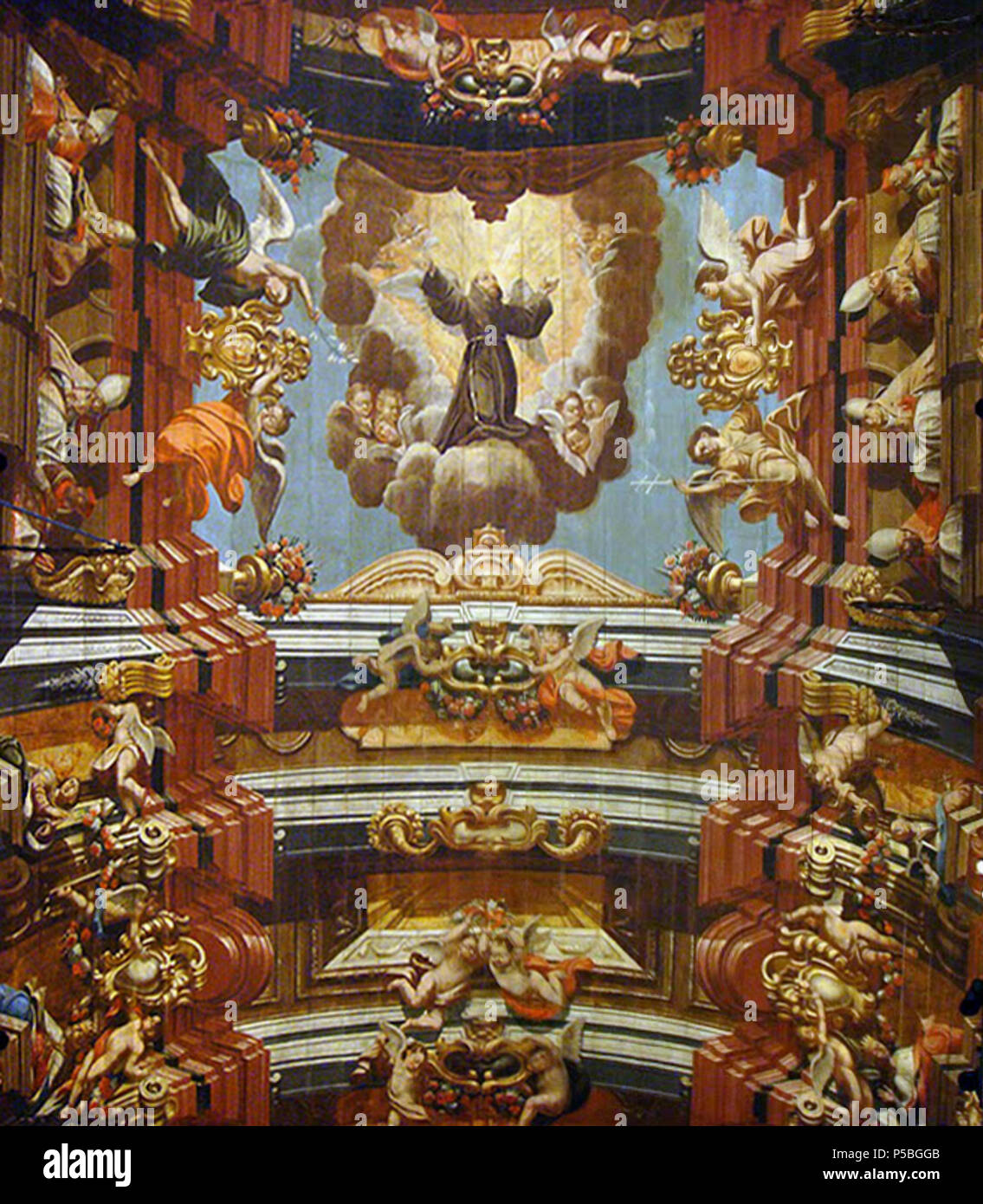 N/A. Caetano da Costa Coelho : Glorificação de São Francisco, teto da Igreja da Venerável Ordem Terceira de São Francisco da Penitência . 1732. Caetano da Costa Coelho Caetano da Costa 262 Coelho-Rio Banque D'Images