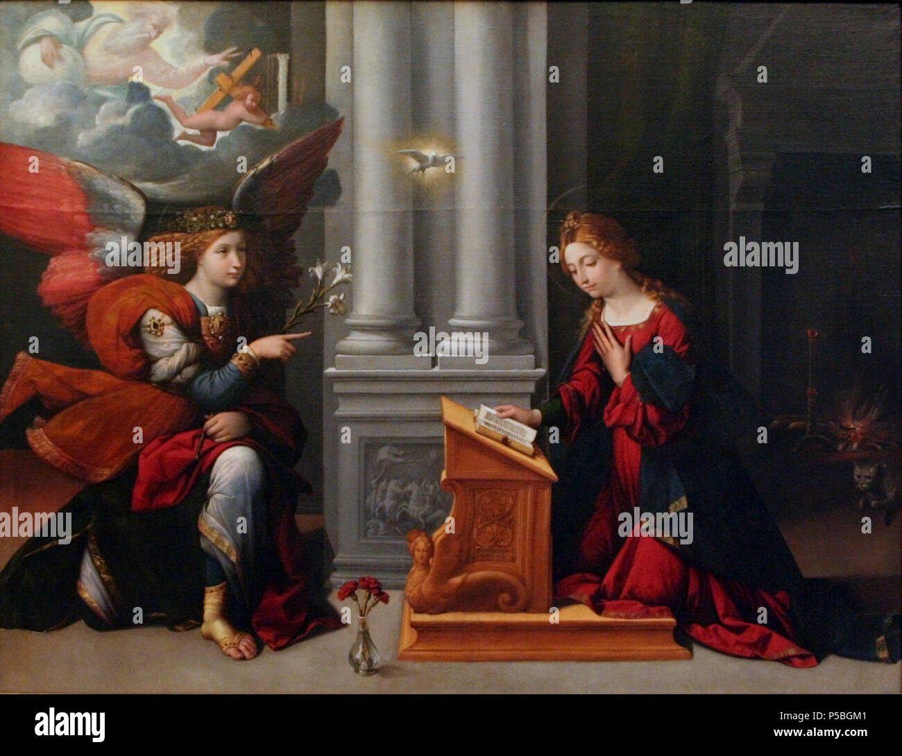 L'Annonciation 1528. N/A 190 Benvenuto Tisi - l'Annonciation Banque D'Images