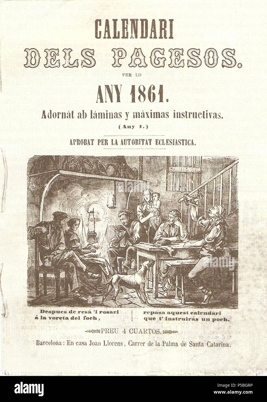 263 Calendari dels Pagesos - 1861 - Primer número Banque D'Images