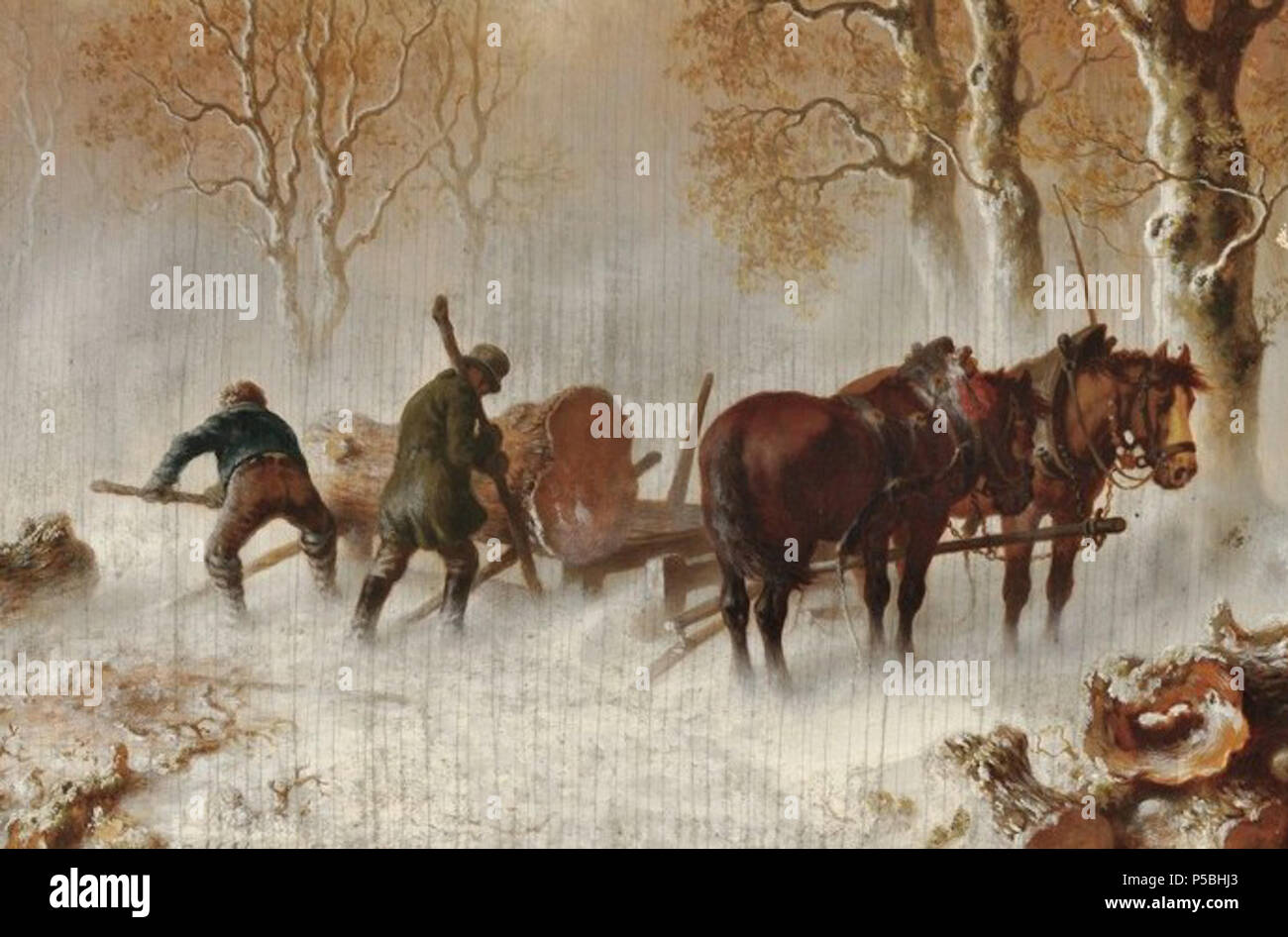 N/A. English : 'Chargement du panier de bois d'. Huile sur toile. avant 1896. Carl Heinrich Hoffmann (1818-1896) 261 C H Hoffmann 3 Banque D'Images