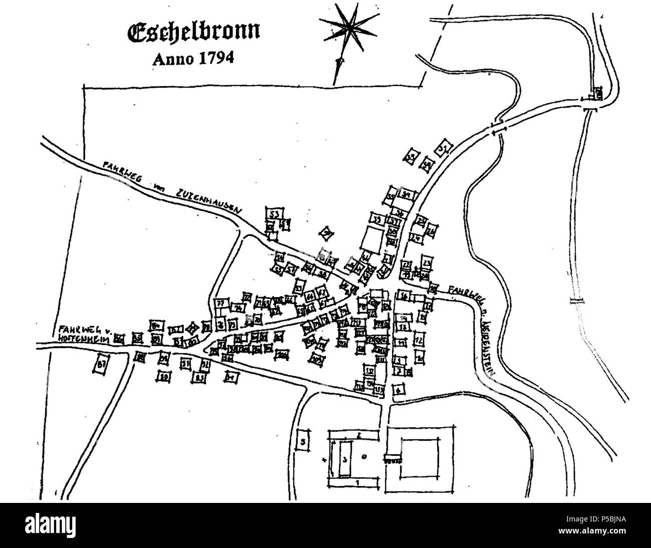N/A. Deutsch : Eschelbronn im Jahr 1794 . 1794. Anno 1794 Inconnu 525 Eschelbronn Banque D'Images