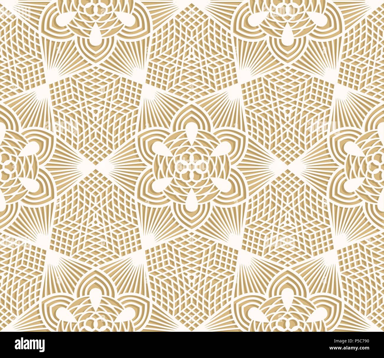 Motif dentelle transparente sur fond beige Illustration de Vecteur