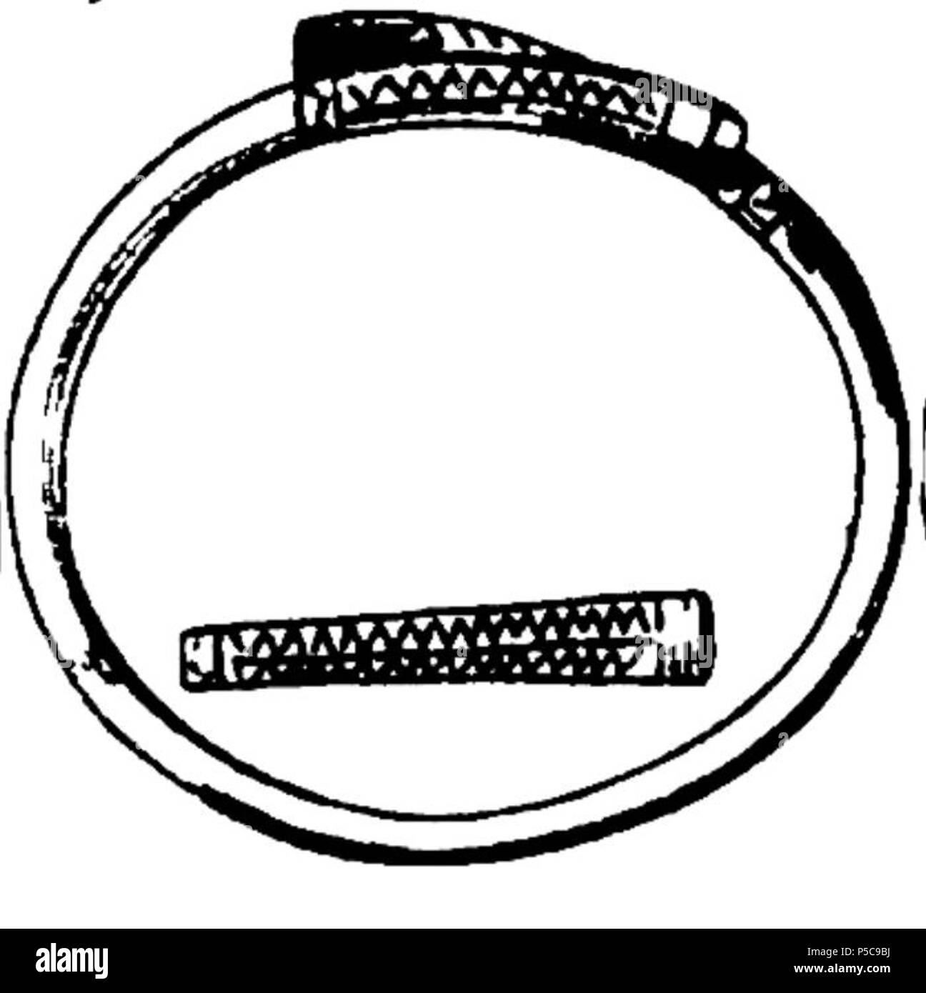N/A. Anglais : découvertes archéologiques antiques : bracelets avec extrémités overlaping antique ; Dacia . 23 juillet 2011, 16:29 (UTC). 7-8-10-11-13-14 .jpg : Römer Floris Ferencz (1815-1889) instruments : Boldwin (talk) 405 72038 type bracelet Slimnic2 Banque D'Images