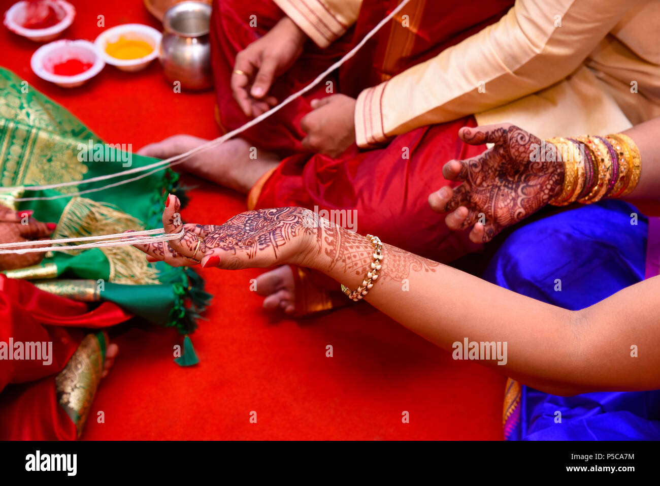 Rituels de mariage indien, Pune, Maharashtra, Inde Banque D'Images