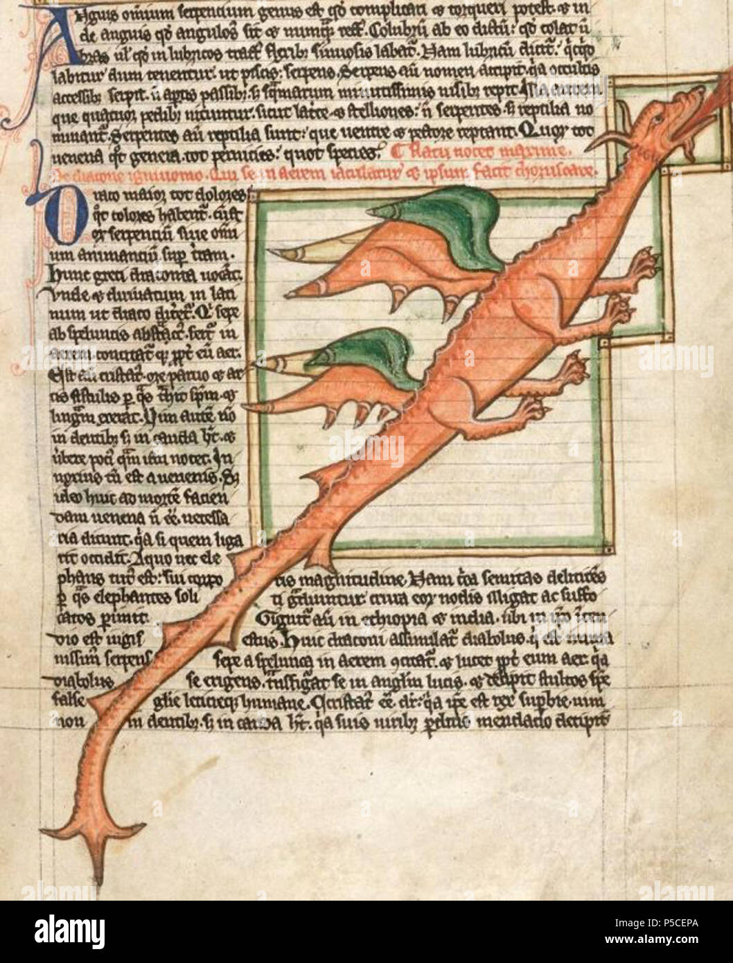N/A. Anglais : Dragon - MS Harley 3244 Bestiaire . 13e siècle. Harley 3244 Dragon 469 inconnu Banque D'Images