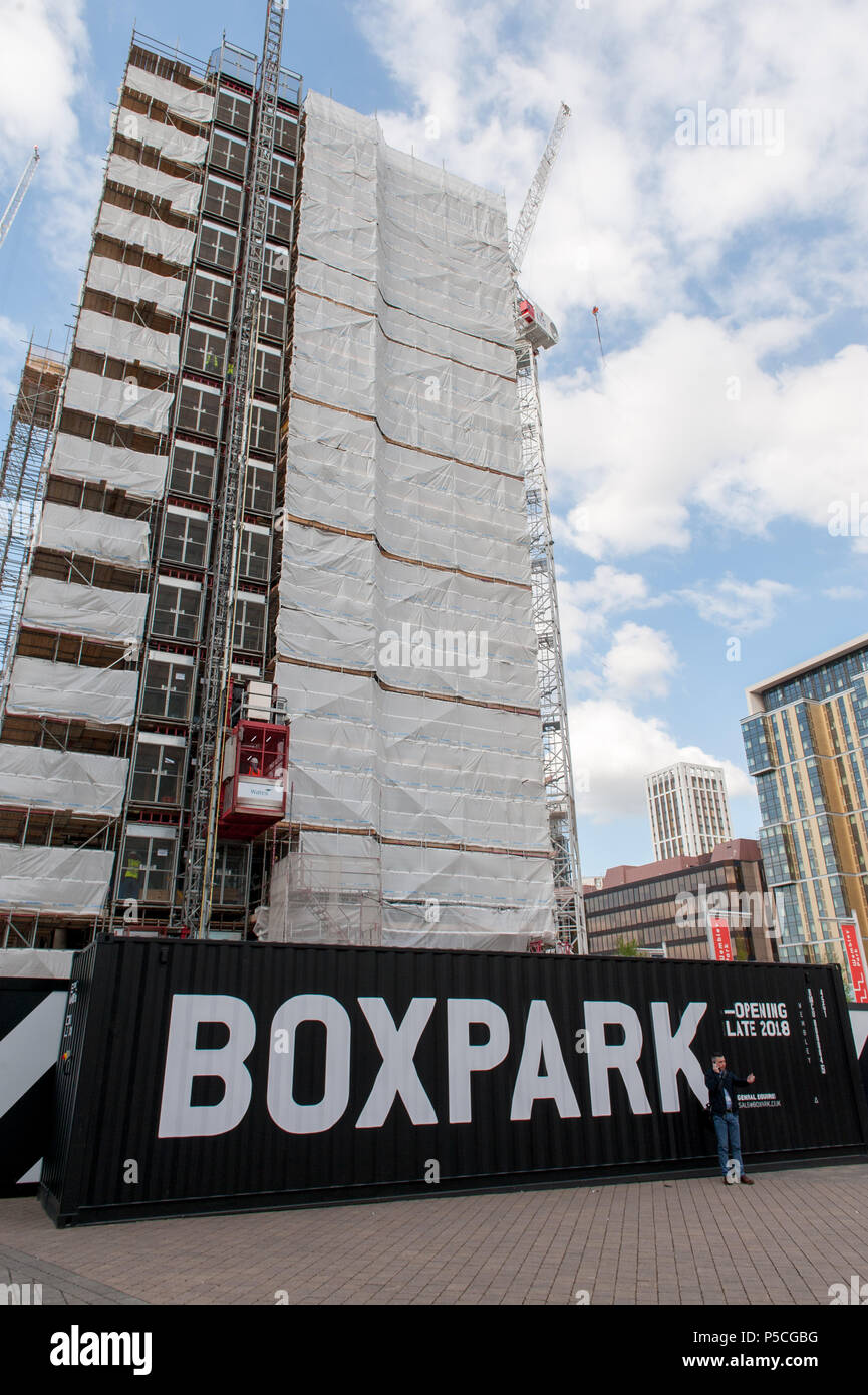 Boxpark à Wembley en construction Banque D'Images