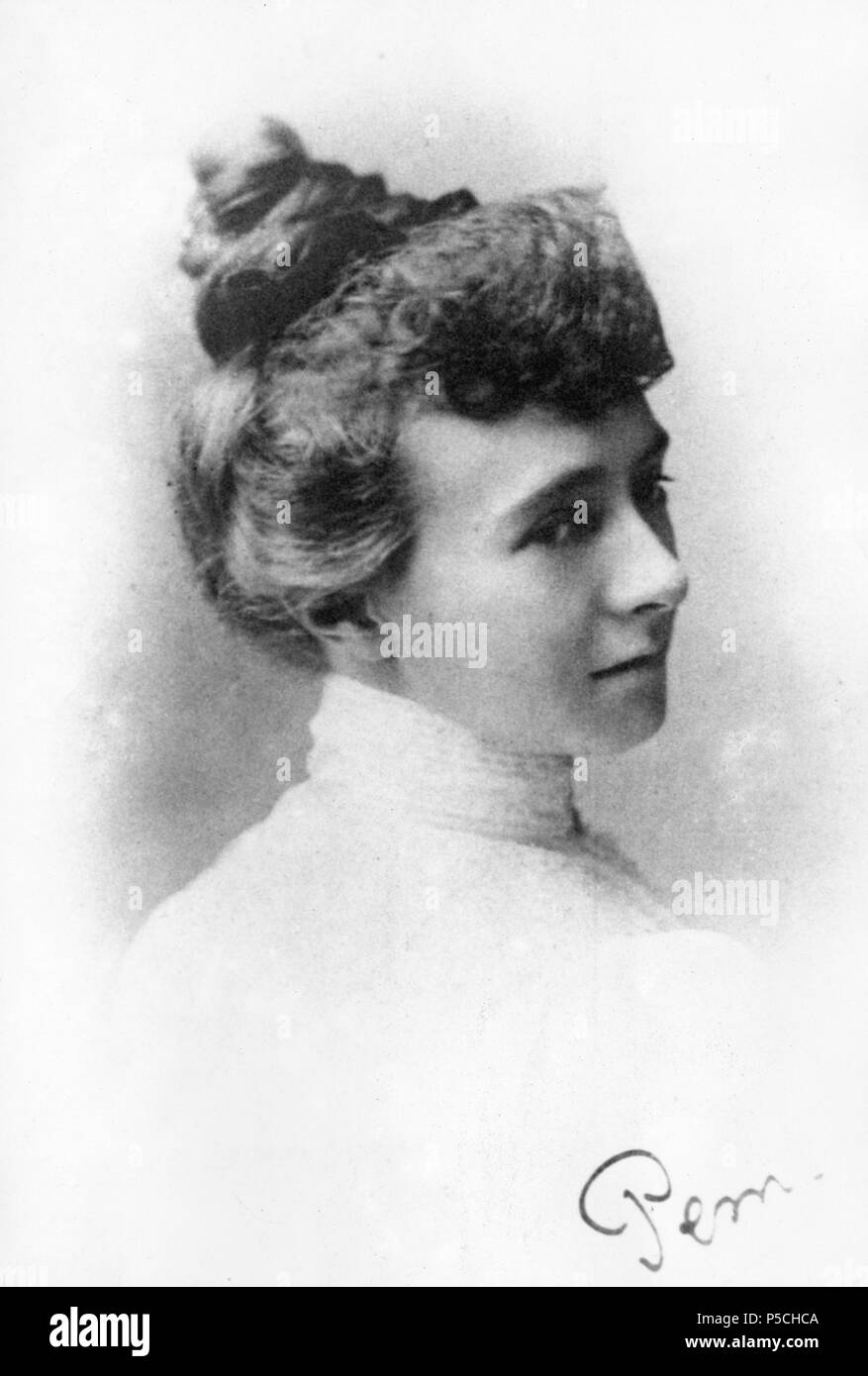 N/A. Anglais : 7CCC/O/02/140, Photographie, papier imprimé, monochrome, reproduction moderne d'un portrait d'Emily Davison ; inscriptions manuscrites au verso "miss Emily Davison sur 1905' et 'STUART DE BAECKER'. Copie de 7EWD/J/60 qui a été prise par Frederick Wood Ltd . 20 janvier 2011, 11:48:13. LSE Library 508 Emily Davison, c.1905. (22955287636) Banque D'Images