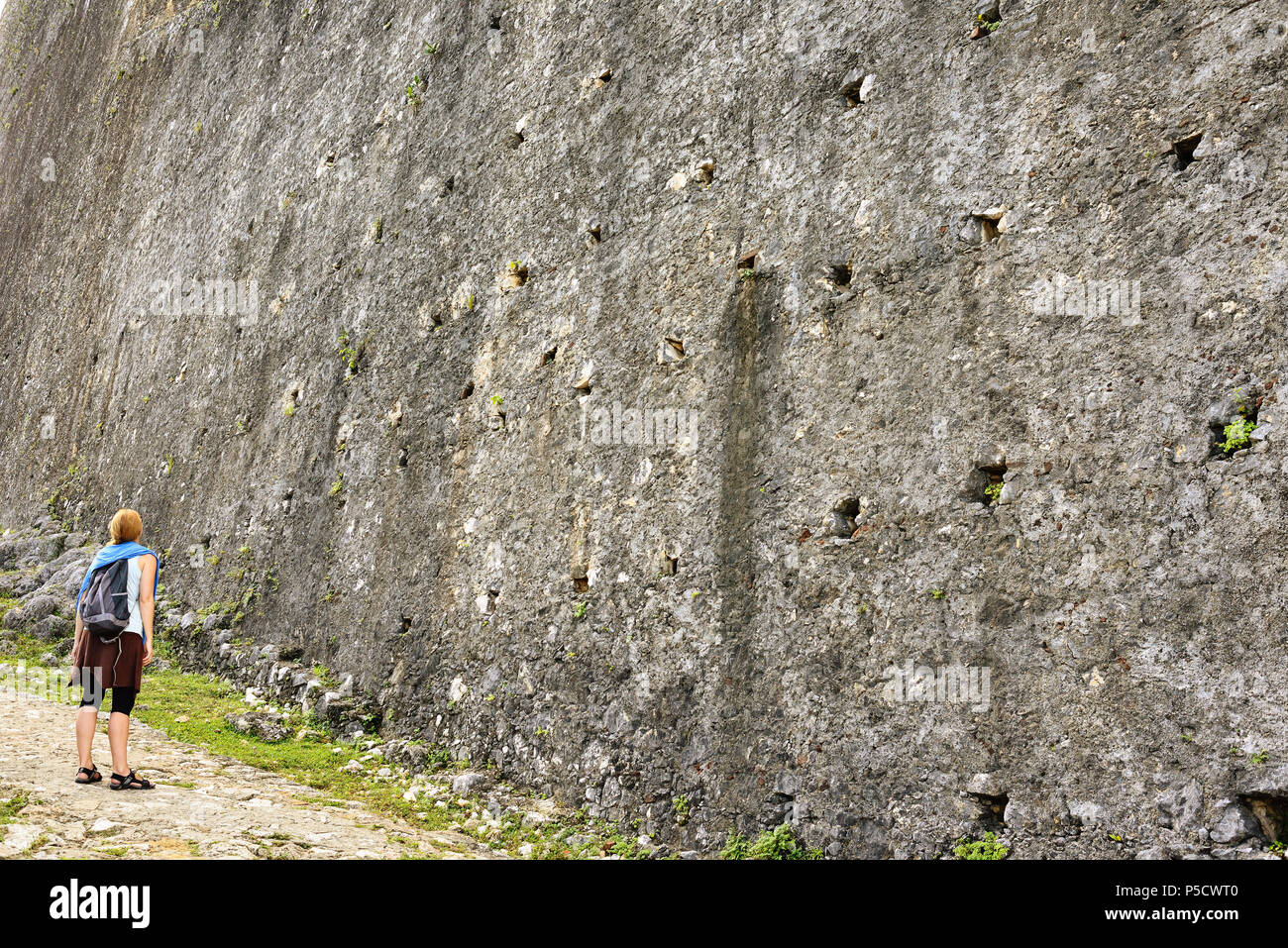 Avant de voyageur courtines du Français Citadelle la ferrière construit sur le sommet d'une montagne Banque D'Images