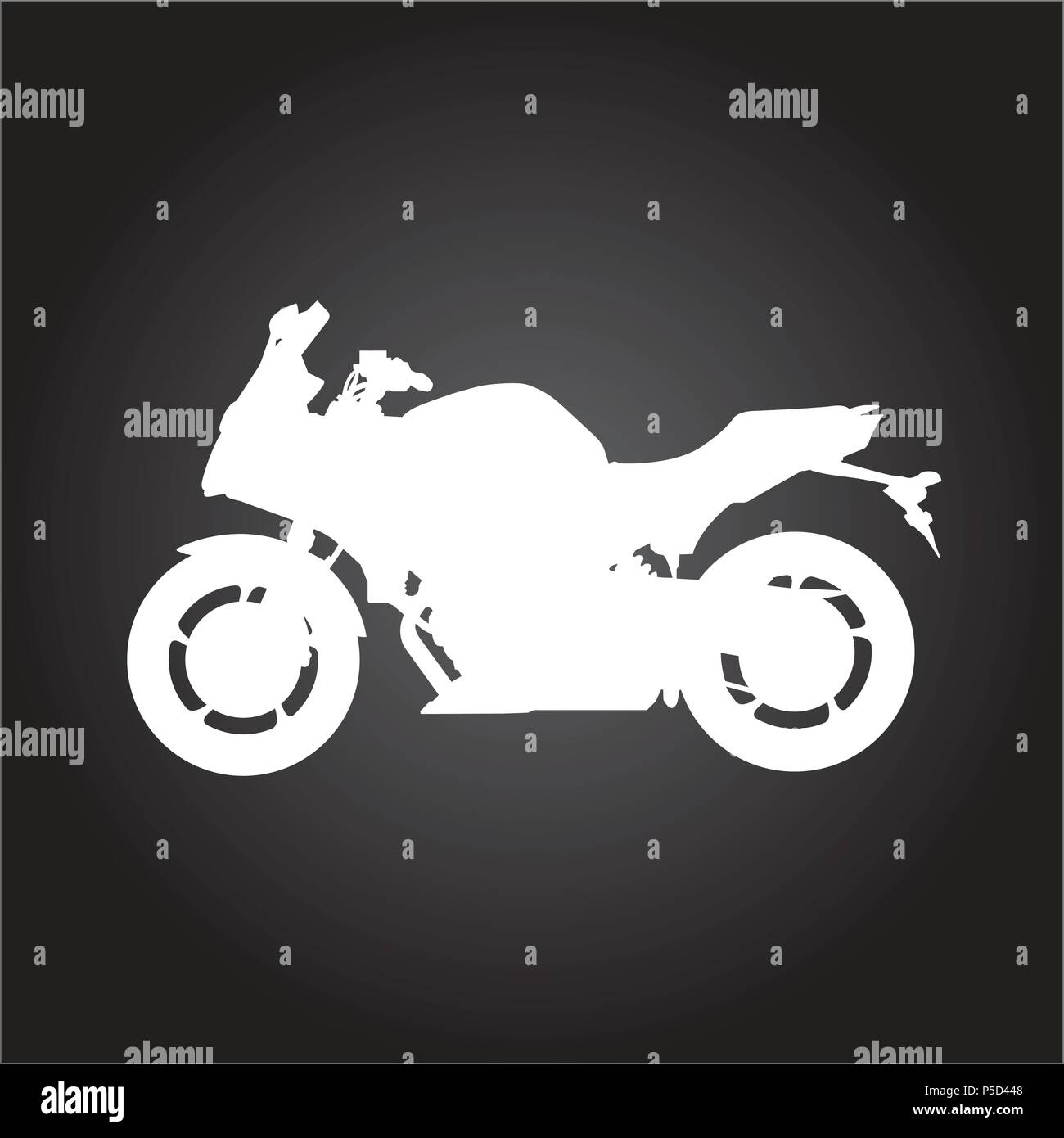 Silhouette de moto de course moto sport - contours, side view Illustration de Vecteur