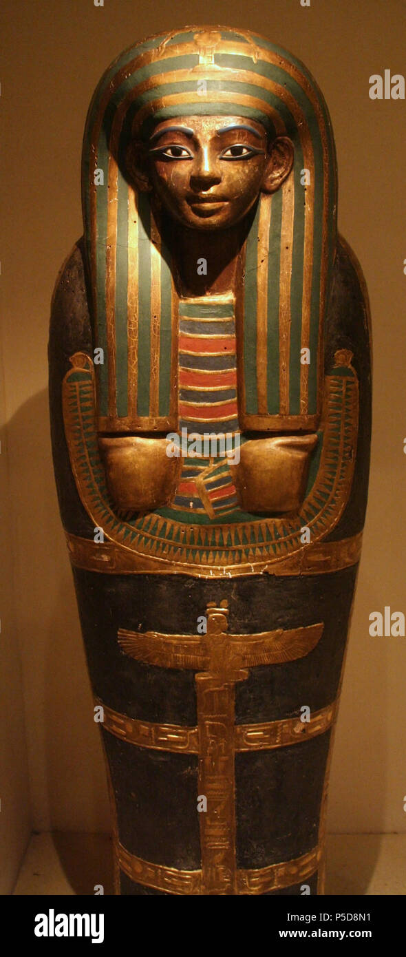 Couvercle du sarcophage de Nakhtmontou Nouvel Empire, 18e dynastie vers 1350 avant JC. N/A 387 C du sarcophage de Nakhtmontou Banque D'Images