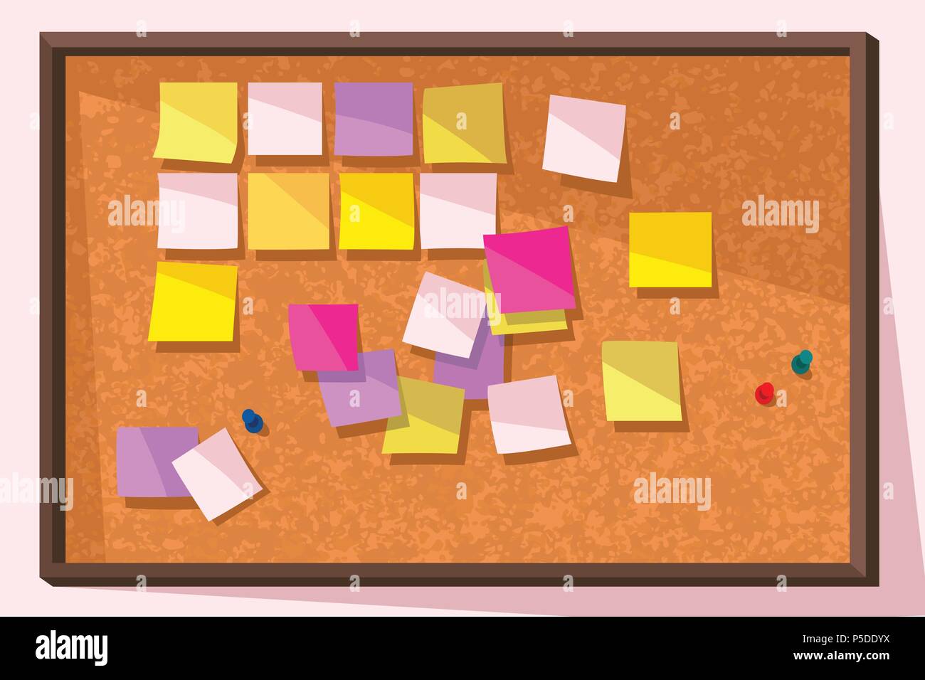 Sticky Note Bulletin Board Illustration de Vecteur