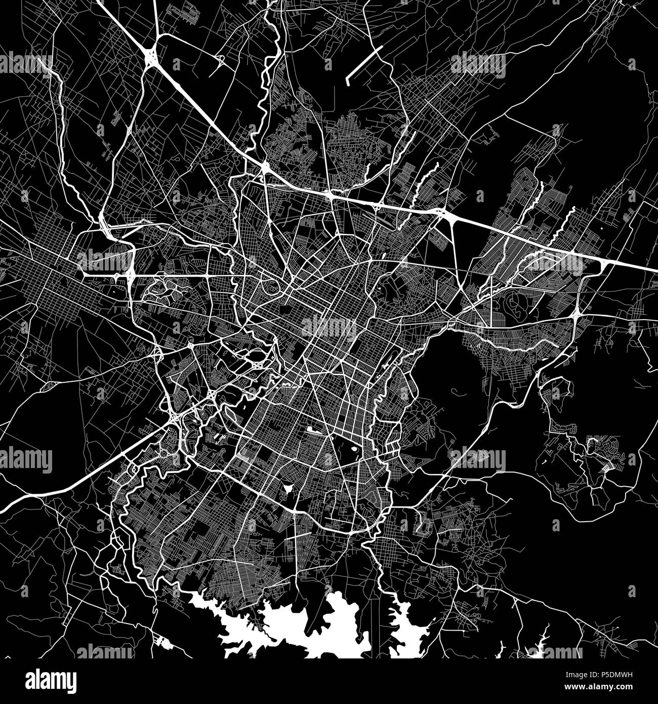 Carte de la région de Puebla, Mexique. Fond sombre version pour l'infographie et des projets de marketing. Cette carte de Puebla, Puebla, municipalité typique contient Illustration de Vecteur