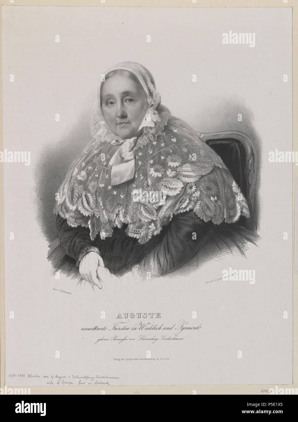 N/A. Anglais : GV 5 livre 26 089 . 23 mars 2013, 12:46:30. Après l'Allemand Conrad (1809-1880) 150 Auguste (Albertine, Consort de Prince George de Waldeck, fille d'August von Schwarzburg-Sonderhausen) Banque D'Images