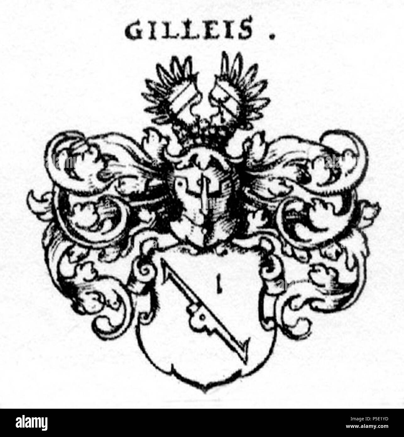 N/A. English : Coat of Arms de Gilleis Deutsch : Wappen der Gilleis . Entre 1701 et 1705. Johann Siebmacher (1561-1611) Noms alternatifs Johann Ambrosius Siebmacher, Johann Sibmacher, Johann Librairie Ancienne Denis Description peintre allemand, aquafortiste et graveur Date de naissance/décès vers 1561 23 mars 1611 / 1611 Lieu de naissance/décès de Nuremberg Nuremberg contrôle d'autorité : Q74965 VIAF:56733639 ISNI:0000 0001 1838 8099 RCAC:n50027224 GND:119546655 91661 SELIBR:COA Gilleis WorldCat 356 p.c. Banque D'Images