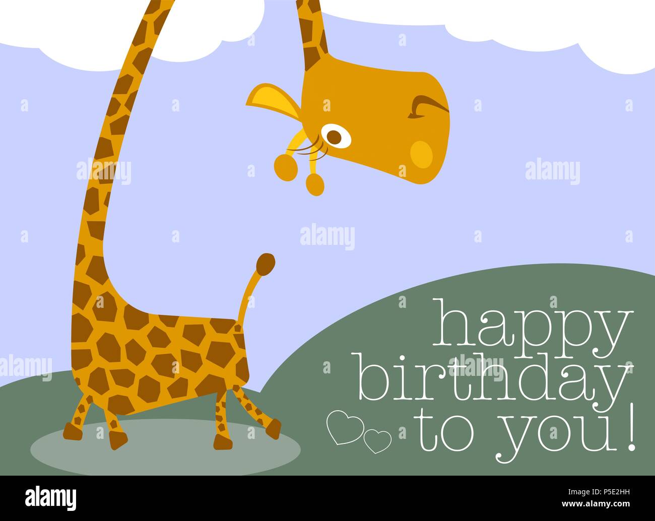 Smiling funny girafe happy birthday card Illustration de Vecteur