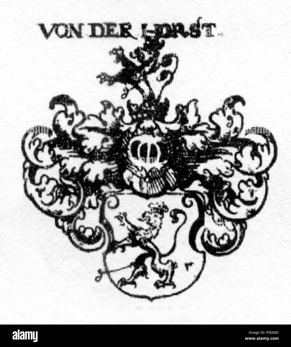N/A. English : Coat of Arms de Horst Deutsch : Wappen von der Horst . Entre 1701 et 1705. Johann Siebmacher (1561-1611) Noms alternatifs Johann Ambrosius Siebmacher, Johann Sibmacher, Johann Librairie Ancienne Denis Description peintre allemand, aquafortiste et graveur Date de naissance/décès vers 1561 23 mars 1611 / 1611 Lieu de naissance/décès de Nuremberg Nuremberg contrôle d'autorité : Q74965 VIAF:56733639 ISNI:0000 0001 1838 8099 RCAC:n50027224 GND:119546655 91661 SELIBR:COA 356 WorldCat Horst sw Banque D'Images