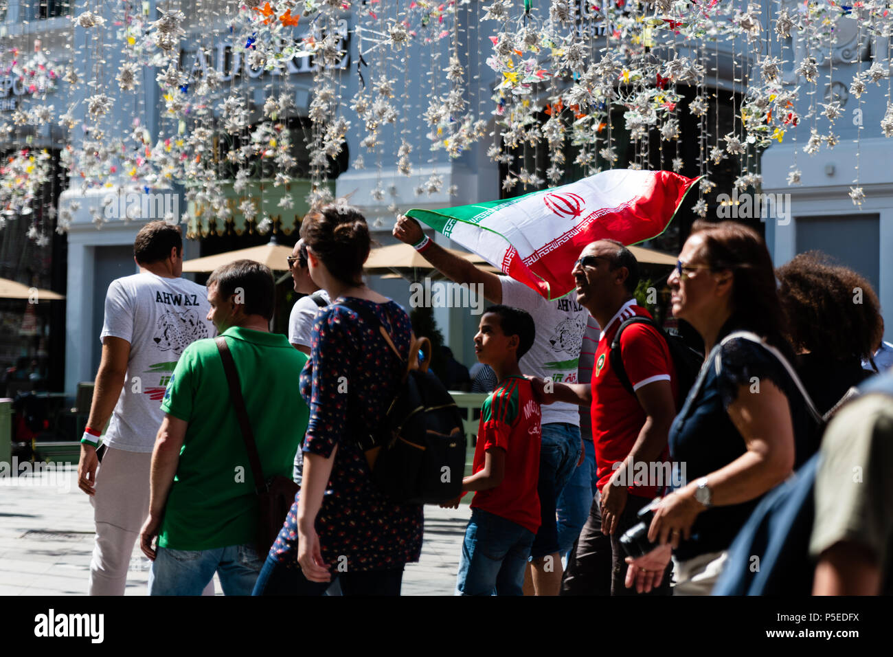 Fans en Russie pendant la Coupe du Monde FIFA 2018 Banque D'Images