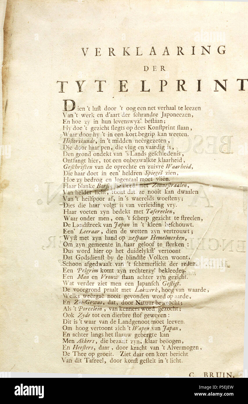 N/A. Anglais : à partir de la traduction en néerlandais de Engelbert Kaempfer : l'histoire du Japon (1727) . 1729. Engelbert Kaempfer (1651-1716) Noms alternatifs Kaempf. Description générale, médecin allemand, botaniste et japanologist Date de naissance/décès 16 Septembre 1651 2 novembre 1716 Lieu de naissance/décès Lemgo Lieme contrôle d'autorité : Q58042 : VIAF 41858358 ISNI : 0000 0001 1025 5072 RCAC : n84078543 : Botaniste Kaempf. Bibliothèque ouverte : LO236318WorldCat UN 195 Beschrijving van Japon - titelpagina imprimer Banque D'Images