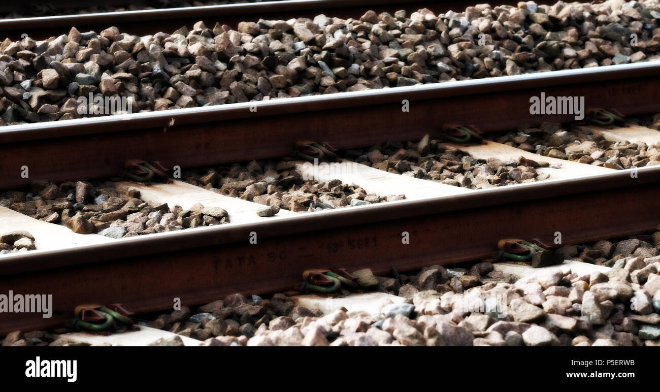 Ligne de chemin de fer dans le Lancashire Burscough. Banque D'Images