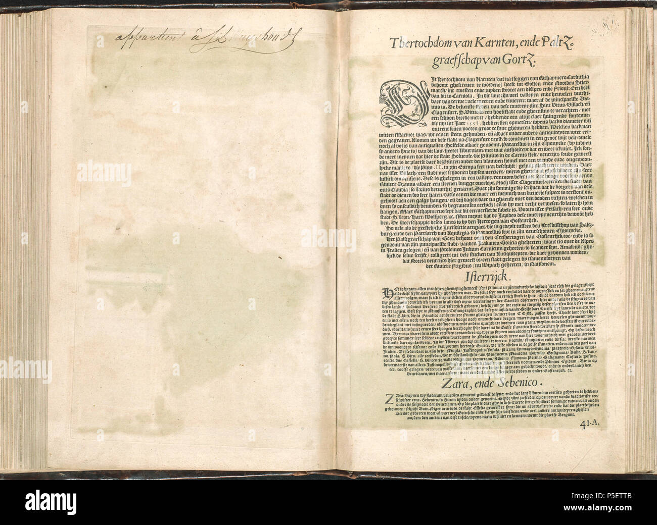 Latina : Theatrum Orbis Terrarum Nederlands : théâtre, oft-bodems Toonneel des aerdt ; waer inne te siene sijn de landt-tafelen van de geheele weerelt : een corte verclaringe seluer der. . Nederlands : Plaat '076bv-077ar' uit de Atlas van Ortelius Abraham Ortelius. Oorspronkelijke druk est uit 1571, aanvullingen uit 1573, 1579 en 1584. Zie voor de geschiedenis complet hier. English : 'Plaque 076bv-077ar' à partir de l'Atlas par Ortelius Abraham Ortelius. Édition originale de 1571 avec des ajouts à partir de 1573, 1579 et 1584. Description complète de ce travail (en néerlandais) est disponible ici. . Entre 1571 un Banque D'Images