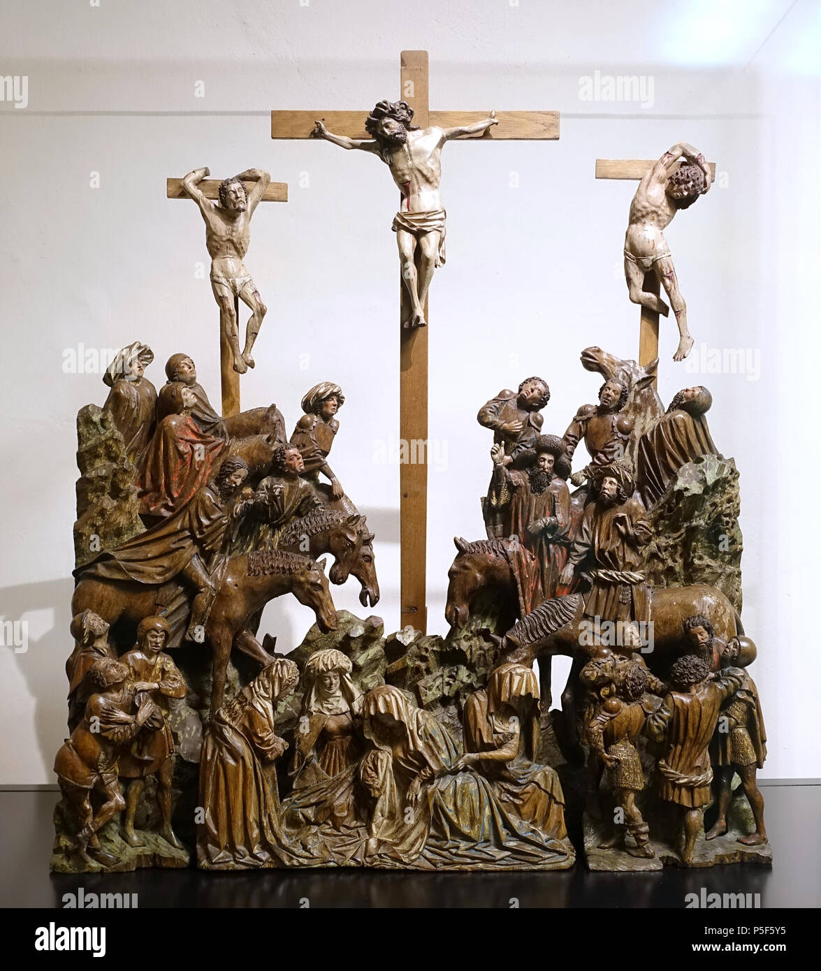 392 Crucifixion (Calgary), Pays-Bas du Sud, ch. 1430-1440, chêne, polychrome - Musée Schnütgen - Cologne, Allemagne - DSC00033 Banque D'Images