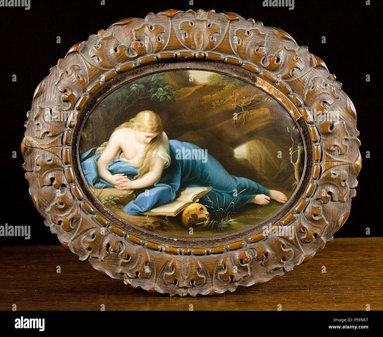 N/A. Deutsch : Porzellanmalerei nach Pompeo Girolamo Batoni, 'Büßende Magdalene' . avant 1906. Alois Eckardt (1845-1906) 87 Alois Eckardt - Porzellanmalerei nach Pompeo Girolamo Batoni Banque D'Images