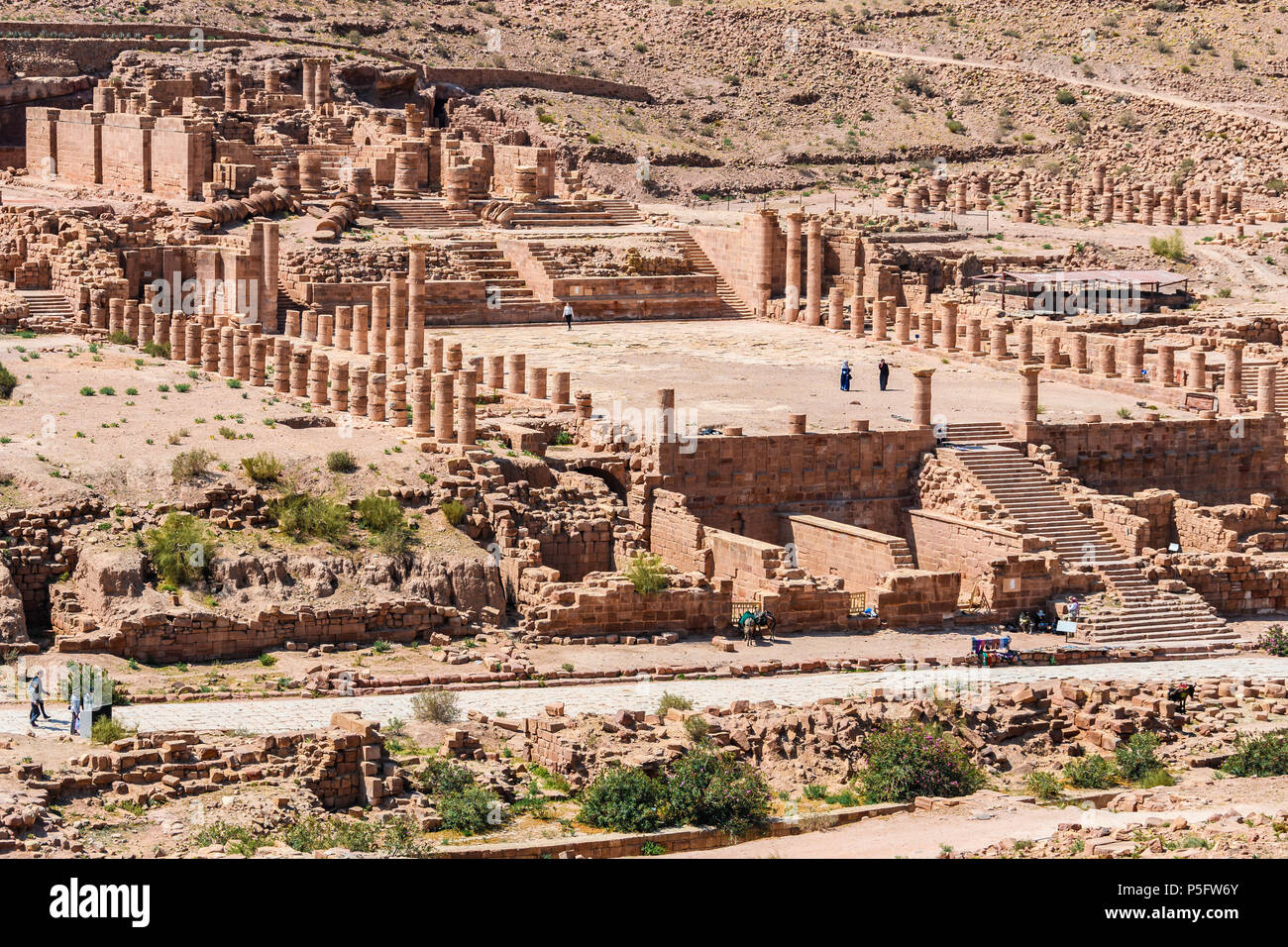 Le Grand Temple de la cité perdue de Petra, Jordanie Banque D'Images