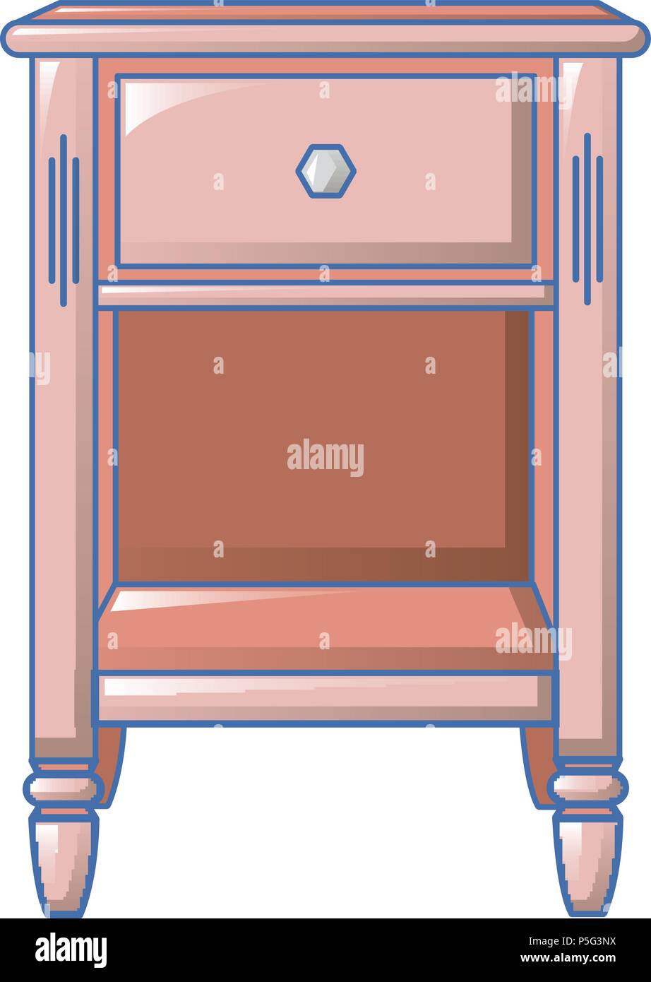 Petite table de chevet, l'icône de style cartoon Illustration de Vecteur