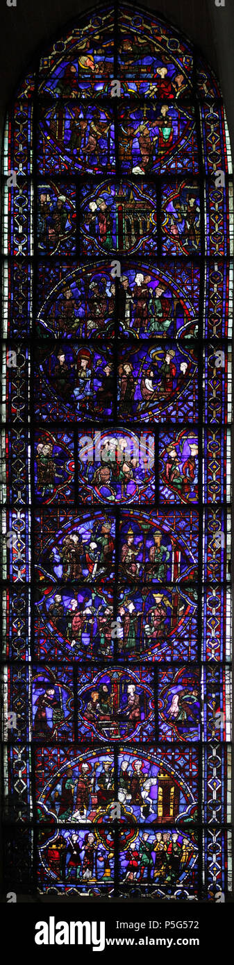 N/A. Bay 18 de la cathédrale de Chartres : saint Thomas Becket. . Michelet- (talk) 08:10, 9 novembre 2017 (UTC) 18 333 Chartres -corrigé Banque D'Images