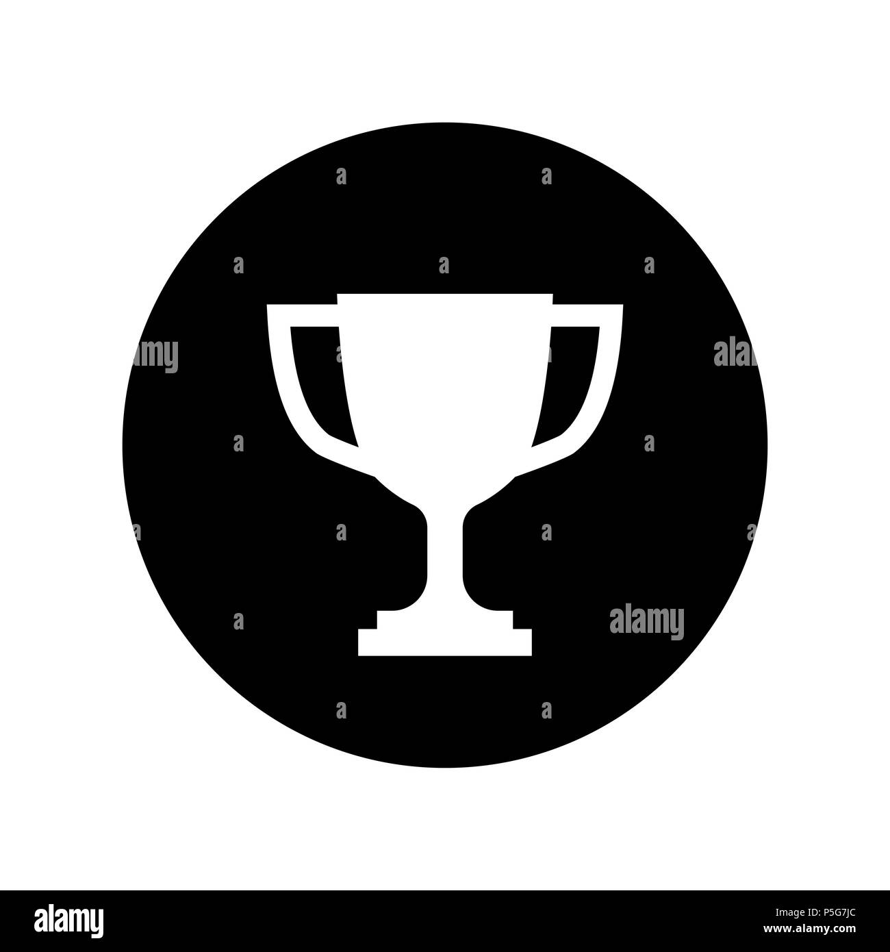 Coupe trophée en icône cercle noir. Gagnant simple icône dans le style plat isolé sur fond blanc Simple abstract icône trophée en noir et blanc je Illustration de Vecteur